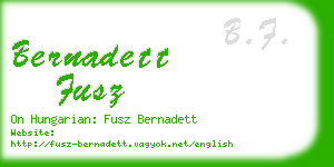 bernadett fusz business card
